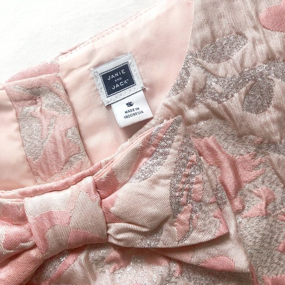 Janie & Jack Pink & Silver Faux Fur Sleeve Dress - Picture 6 of 8